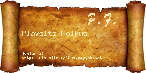 Plavsitz Folkus névjegykártya
